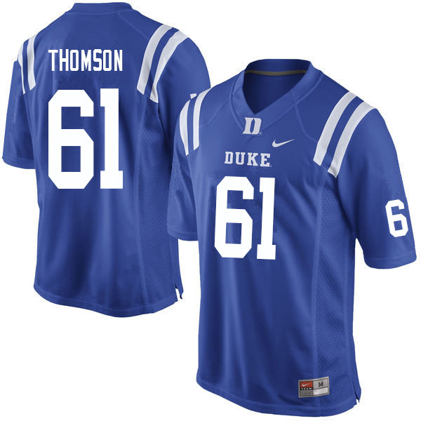 Duke Blue Devils #61 Zach Thomson College Football Jerseys Sale-Blue